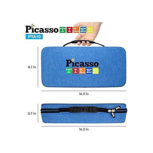  PicassoTiles PicassoToys Toy Carry Case Magnetic Tiles Construction Blocks Travel Bag EVA Storage Organizer Box Action Figure Character Accessory STEM STEAM Toys Portable Water Resistant Oxford Cloth