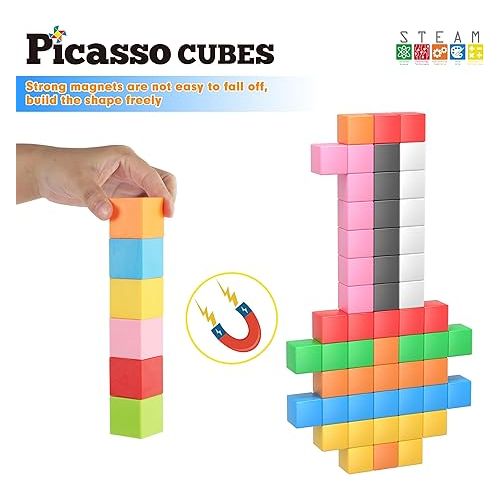  PicassoTiles Magnet Cube Building Blocks 54 Pieces 1.2