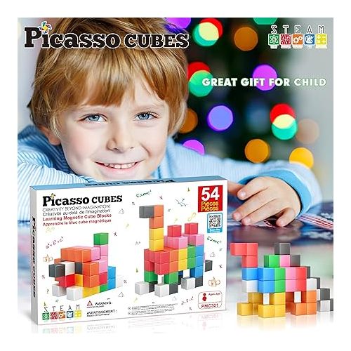  PicassoTiles Magnet Cube Building Blocks 54 Pieces 1.2