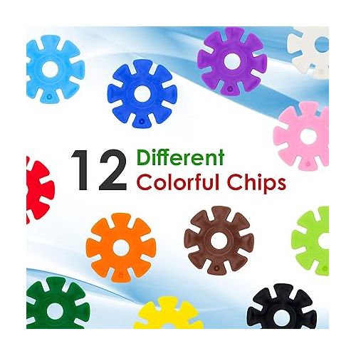  PicassoTiles 550 Piece Building Chips Interlocking Construction Toys Creative Disc Block Toy Kit 3D Stacking Puzzle STEM Learning Early Education for Preschool Montessori Kids Boys Girls Age 3 PTF55