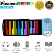 [아마존베스트]PicassoTiles PT49 Kids 49-Key Flexible Roll-Up Educational Electronic Digital Music Piano Keyboard w/ Recording Feature, 8 Different Tones, 6 Educational Demo Songs & Build-in Spea