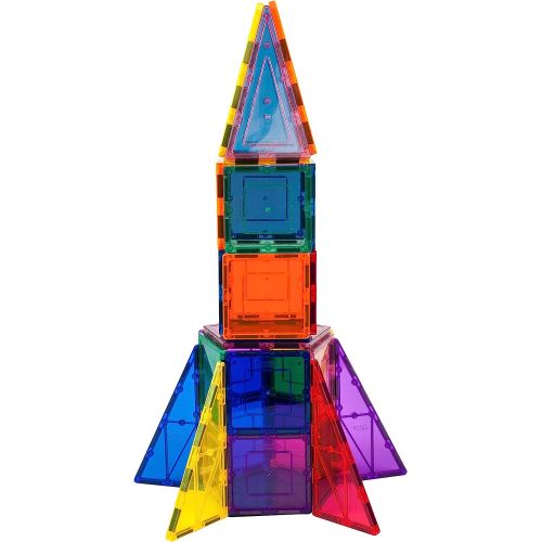  PicassoTiles 32 Piece Magnetic Building Block Rocket Booster Theme Set Magnet Construction Toy Educational Kit Engineering STEM Learning Playset Child Brain Development Stacking Bl