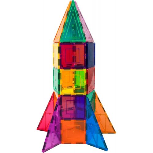  PicassoTiles 32 Piece Magnetic Building Block Rocket Booster Theme Set Magnet Construction Toy Educational Kit Engineering STEM Learning Playset Child Brain Development Stacking Bl