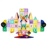 PicassoTiles 200 Piece Castle Click-in Set with 2 Figures, Car, and Windmill STEM Learning Playset Creative Child Brain Development Stacking Blocks Playboards PT200