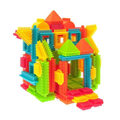  PicassoTiles PTB120 120pcs Bristle Shape 3D Building Blocks Tiles Construction Toy Set Learning Playset STEM Toy Set Educational Kit Child Branin Development Preschool Kindergarten