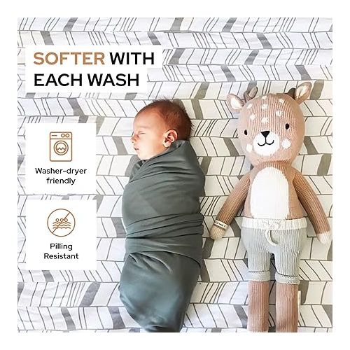  Pack n Play Sheets with Fox Pattern - 100% Organic Cotton Pack n Play Fitted Sheet - Premium Mini Pack and Play Sheets - Pickle & Pumpkin Sheet Compatible as Graco Pack n Play Sheet & Mini Crib Sheets
