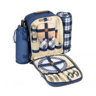 PicniKing Insulated Picnic Backpack for 2 (Picnic Basket Alternative) | Cooler Compartment | Upgraded Picnic Set (Utensils, Dishes, Wine Holder, Blanket) | Food & Lunch Backpack Bag