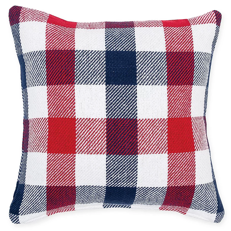  Picnic Plaid Square Throw Pillow in Red