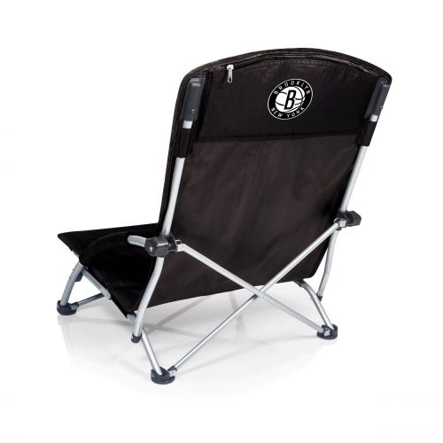  Picnic Time Brooklyn Nets Black Polyester and Metal Tranquility Portable Beach Chair by Oniva
