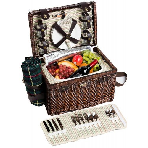  Picnic & Beyond Enchanted Evening Collection - (A) 4 Person Willow Picnic Basket