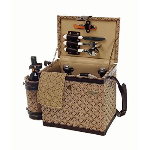  Picnic & Beyond Wooden Picnic Box in Brown