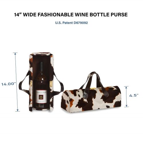  Picnic Plus Carlotta Clutch Wine Purse Bottle Tote Black Croc