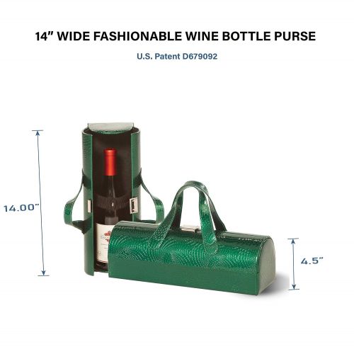  Picnic Plus Carlotta Clutch Wine Bottle Tote 1 Bottle Carrier - Glitter Turquoise