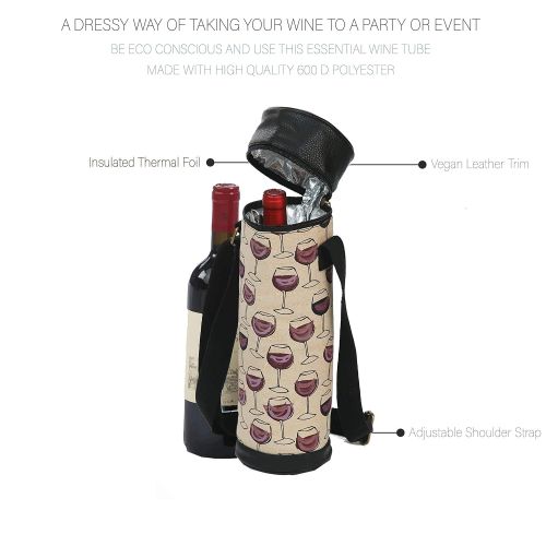  Picnic Plus Insulated Wine Bottle Carrier Wine Tube (Wine Glasses)