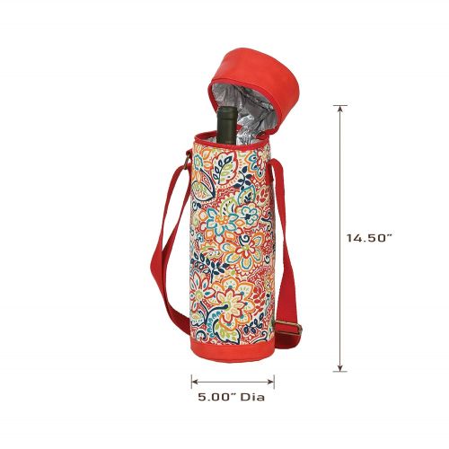  Picnic Plus Insulated Wine Bottle Carrier Wine Tube (Wine Glasses)