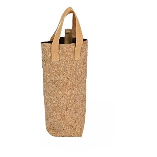  Picnic Plus Single Bottle Bag One Bottler Carrier Bottle Holder Bottle Tote, 4w x 4d x 14h (Cork)