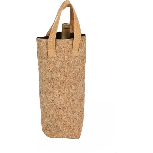  Picnic Plus Single Bottle Bag One Bottler Carrier Bottle Holder Bottle Tote, 4w x 4d x 14h (Cork)