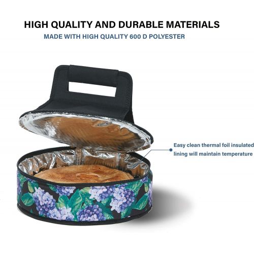  Picnic Plus Round Thermal Insulated Pie,Cake, Dessert, Appetizer Carrier Holds Up to a 12 Dish- Mosaic