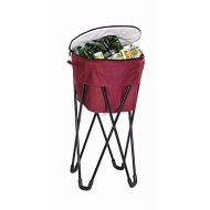 Picnic Plus 72 Can Insulated, Leakproof Tub Cooler with Stand and Travel Bag Maroon-Garnet