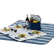 Picnic Plus Innovative Convertible Picnic Tote for 4 Fully Equipped Picnic Sets With Insulated Cooler And Water Resistant Fleece Blanket (28 Pcs Included)
