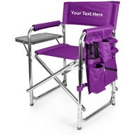 Picnic Time Personalized Embroidered Sports Director Chair with Side Table and Pocket