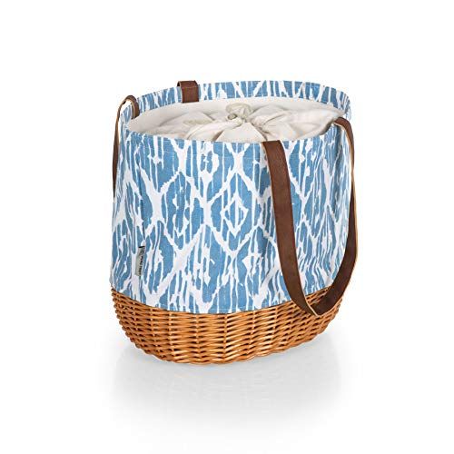  Picnic Time - A Picnic Time Brand 203-00-151-000-0 Coronado Canvas and Willow Tote Picnic Baskets, Moroccan Watercolor Pattern