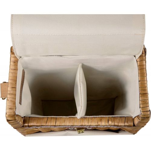  Picnic Time Corsica Insulated Wine Basket with Wine and Cheese Accessories