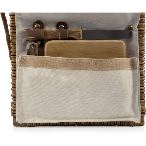  Picnic Time Corsica Insulated Wine Basket with Wine and Cheese Accessories