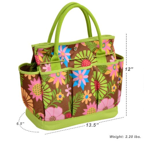  Picnic at Ascot Gardening Tote with 3 Stainless Steel Tools- Designed & Assembled in the USA