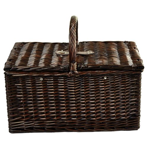  Picnic at Ascot Buckingham Picnic Willow Picnic Basket with Service for 4 and Coffee Service - Designed, Assembled & Quality Approved in the USA