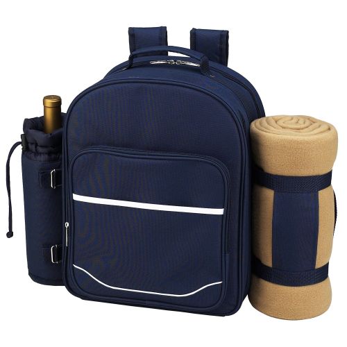  Picnic at Ascot Original Equipped 4 Person Picnic Backpack with Cooler, Insulated Wine Holder & Blanket - Designed & Assembled in USA