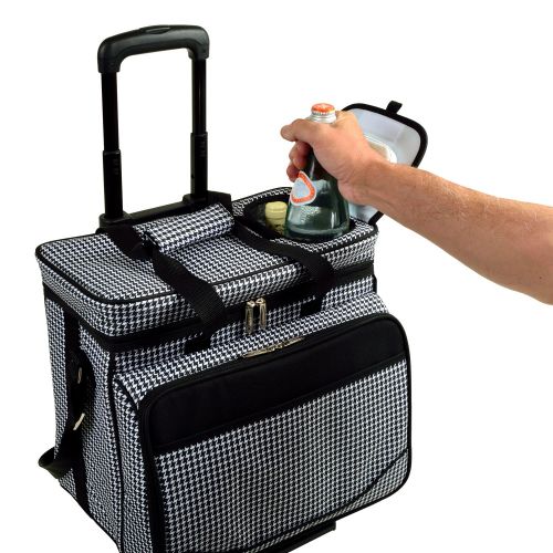  Picnic at Ascot Original Insulated Picnic Cooler with Service for 4 on Wheels-Designed & Assembled in the USA