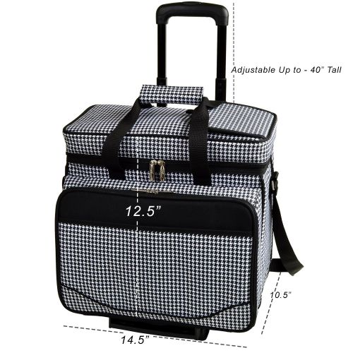  Picnic at Ascot Original Insulated Picnic Cooler with Service for 4 on Wheels-Designed & Assembled in the USA