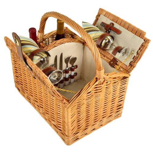  Picnic at Ascot Vineyard Willow Picnic Basket with service for 2 - Gazebo