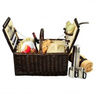 Picnic at Ascot Surrey Willow Picnic Basket with Service for 2 with Blanket and Coffee Set - Hamptons