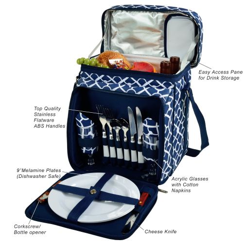  Picnic at Ascot Original Insulated Picnic Basket/Cooler Equipped with Service for 2- Designed, Assembled & Quality Approved in the USA