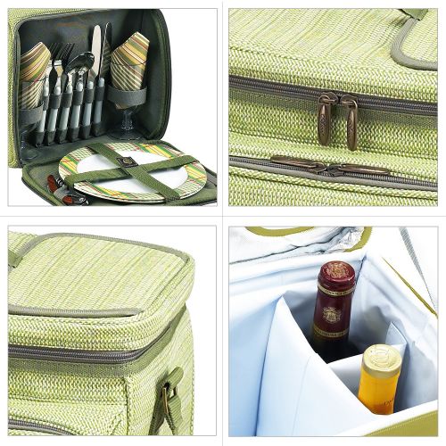  Picnic at Ascot Original Insulated Picnic Basket/Cooler Equipped with Service for 2- Designed, Assembled & Quality Approved in the USA