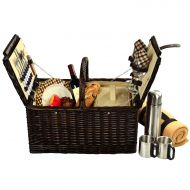 Picnic at Ascot Surrey Willow Picnic Basket with Service for 2 with Blanket and Coffee Set- Designed, Assembled & Quality Approved in the USA