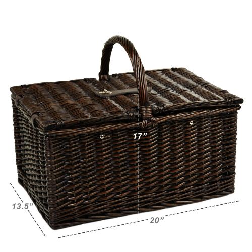  Picnic at Ascot Surrey Willow Picnic Basket with Service for 2 with Blanket - Hamptons