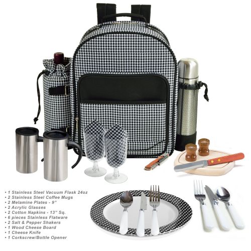  Picnic at Ascot Original Equipped 2 Person Picnic Backpack with Coffee Service, Cooler & Insulated Wine Holder - Designed & Assembled in the USA