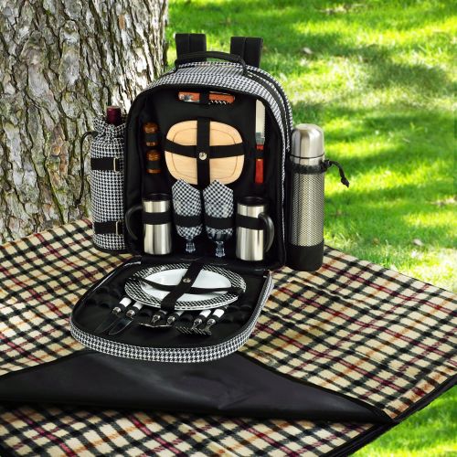  Picnic at Ascot Original Equipped 2 Person Picnic Backpack with Coffee Service, Cooler & Insulated Wine Holder - Designed & Assembled in the USA