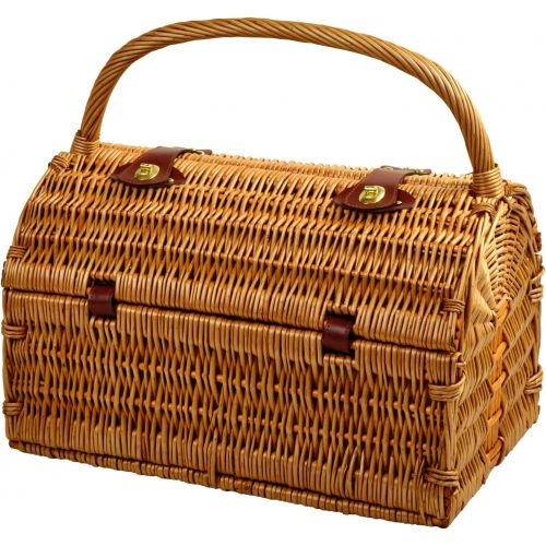  Picnic at Ascot Sussex Willow Picnic Basket with Service for 2, with Coffee Set - London Plaid