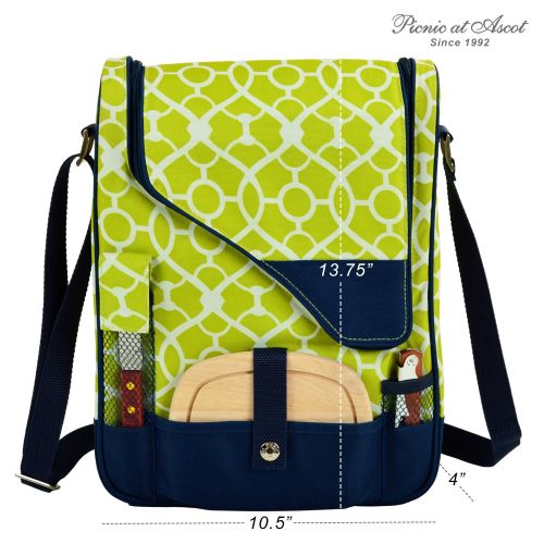  Picnic at Ascot Original Wine and Cheese Tote for 2 with Coordinating Picnic Blanket - Designed & Assembled in California