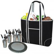 Picnic at Ascot Insulated Picnic Tote for 4, Black