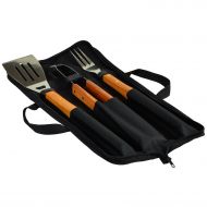 Picnic at Ascot 3 Piece BBQ Tool Set with Wood handles and Carry Case