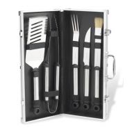 Picnic at Ascot 5 Piece Stainless Steel BBQ Barbecue Grill Tool Set with Aluminum Case