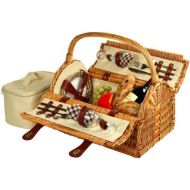 Picnic at Ascot Sussex Willow Picnic Basket with Service for 2 - London Plaid