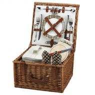 Picnic at Ascot Cheshire English-Style Willow Picnic Basket with Service for 2 - London Plaid