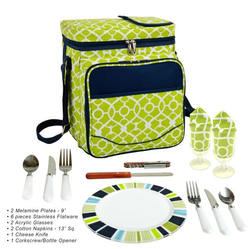  Picnic at Ascot Original Insulated Picnic Basket/Cooler Equipped with Service for 2- Designed, Assembled & Quality Approved in the USA