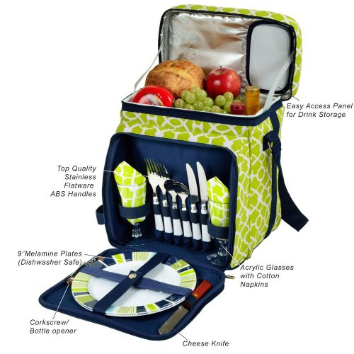  Picnic at Ascot Original Insulated Picnic Basket/Cooler Equipped with Service for 2- Designed, Assembled & Quality Approved in the USA